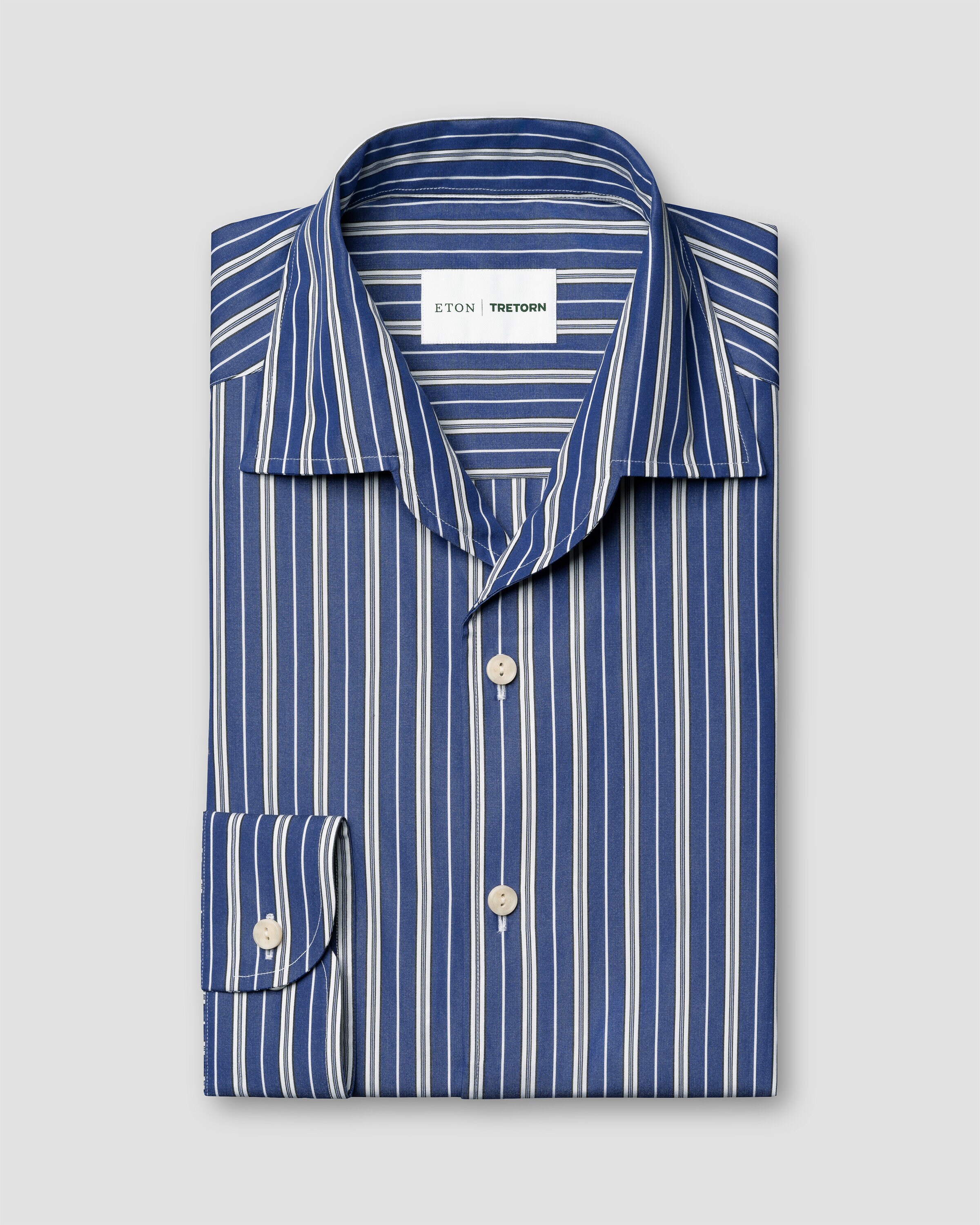 ETON X TRETORN STRIPED ONE PIECE COLLAR SHIRT