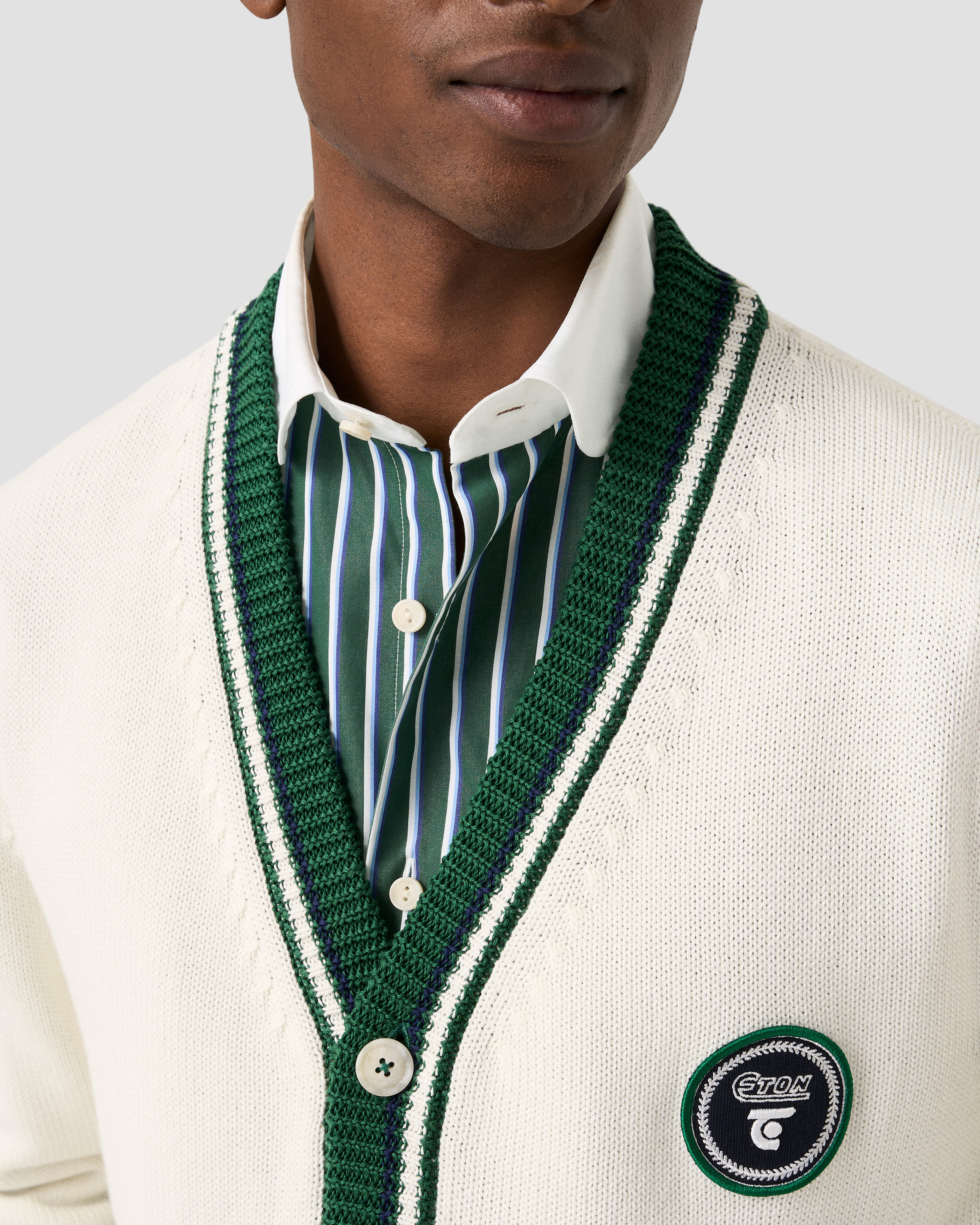 ETON X TRETORN COTTON V NECK CARDIGAN