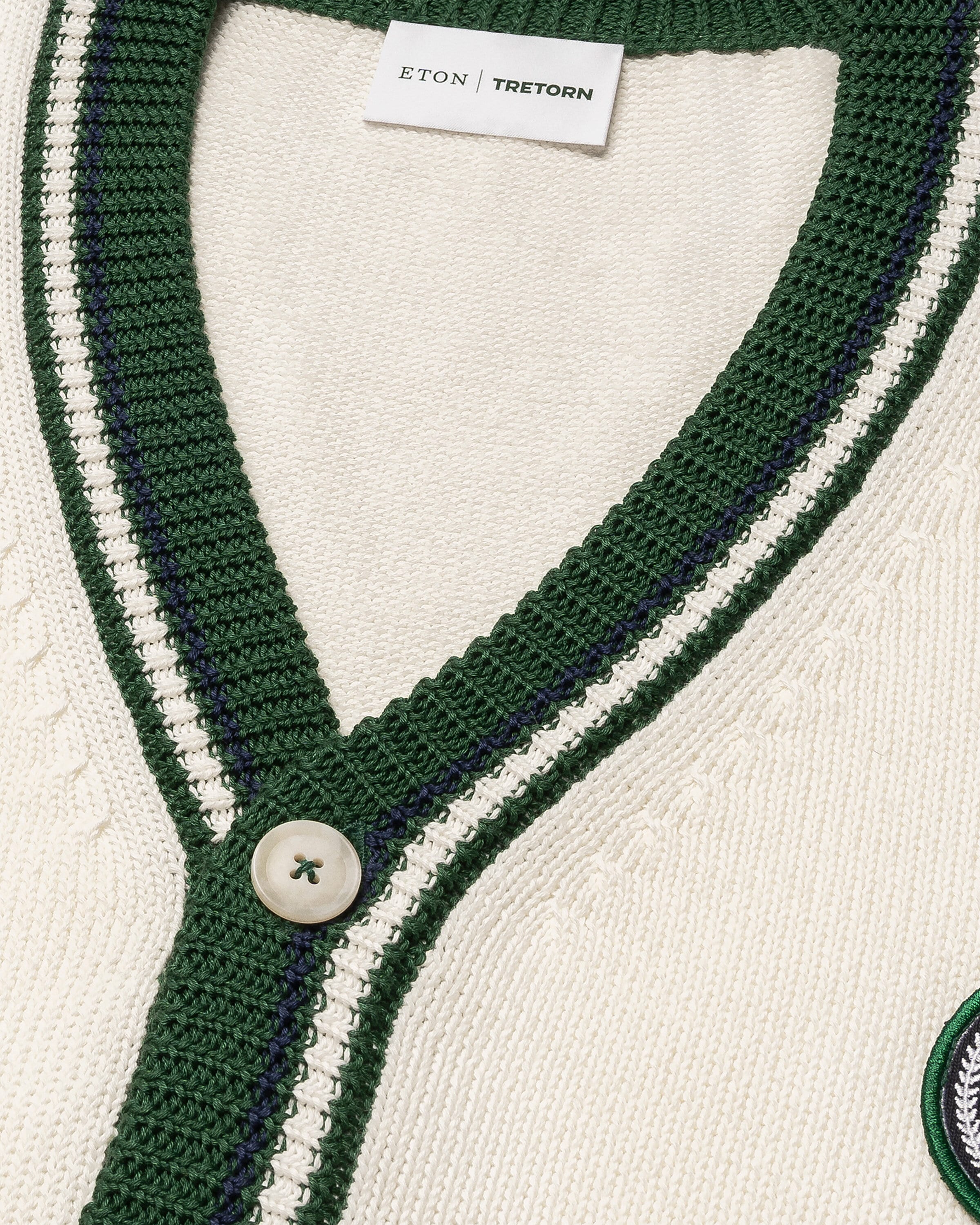 ETON X TRETORN COTTON V NECK CARDIGAN
